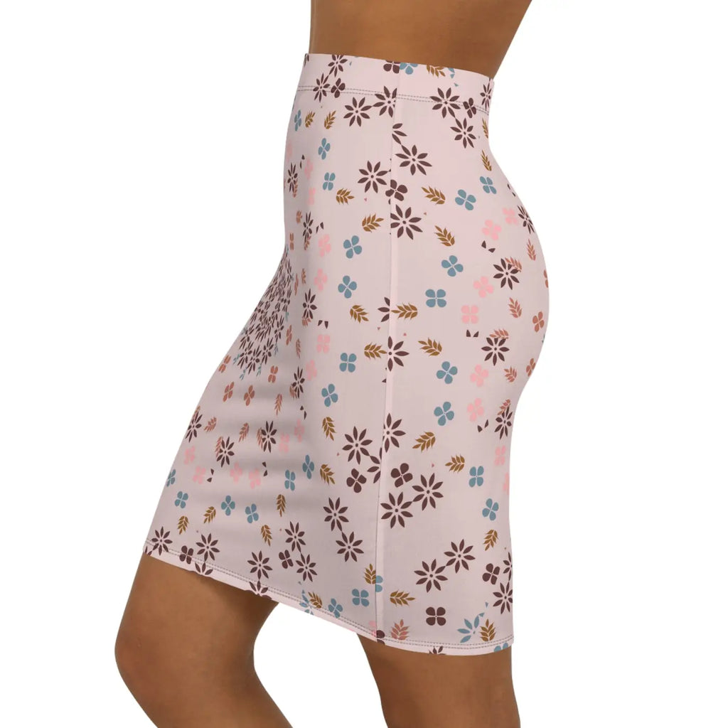 Floral Pattern Mini Skirt - Stretchy Comfort Fit - DipaliZ