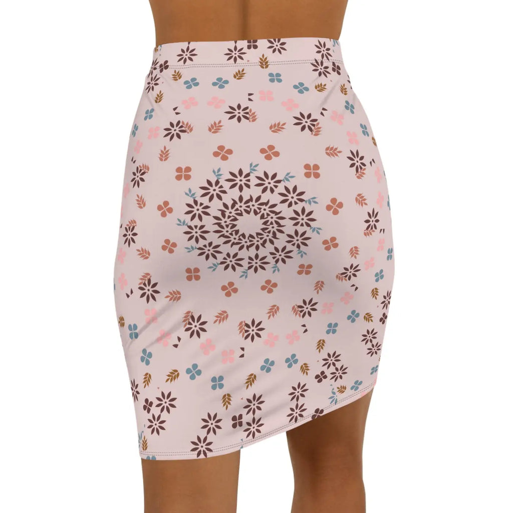 Floral Pattern Mini Skirt - Stretchy Comfort Fit - DipaliZ