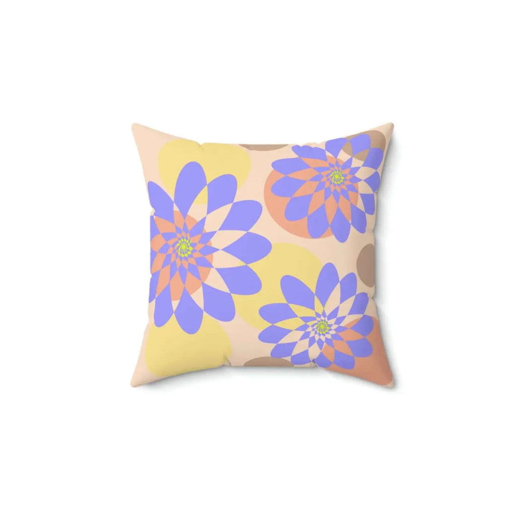 Floral Polyester Square Pillow - Vibrant Garden Comfort - DipaliZ