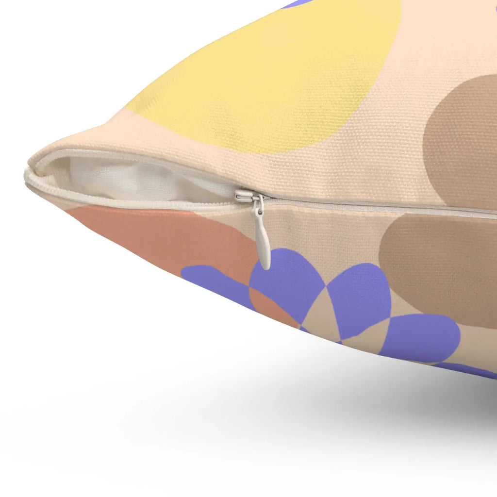 Floral Polyester Square Pillow - Vibrant Garden Comfort - DipaliZ