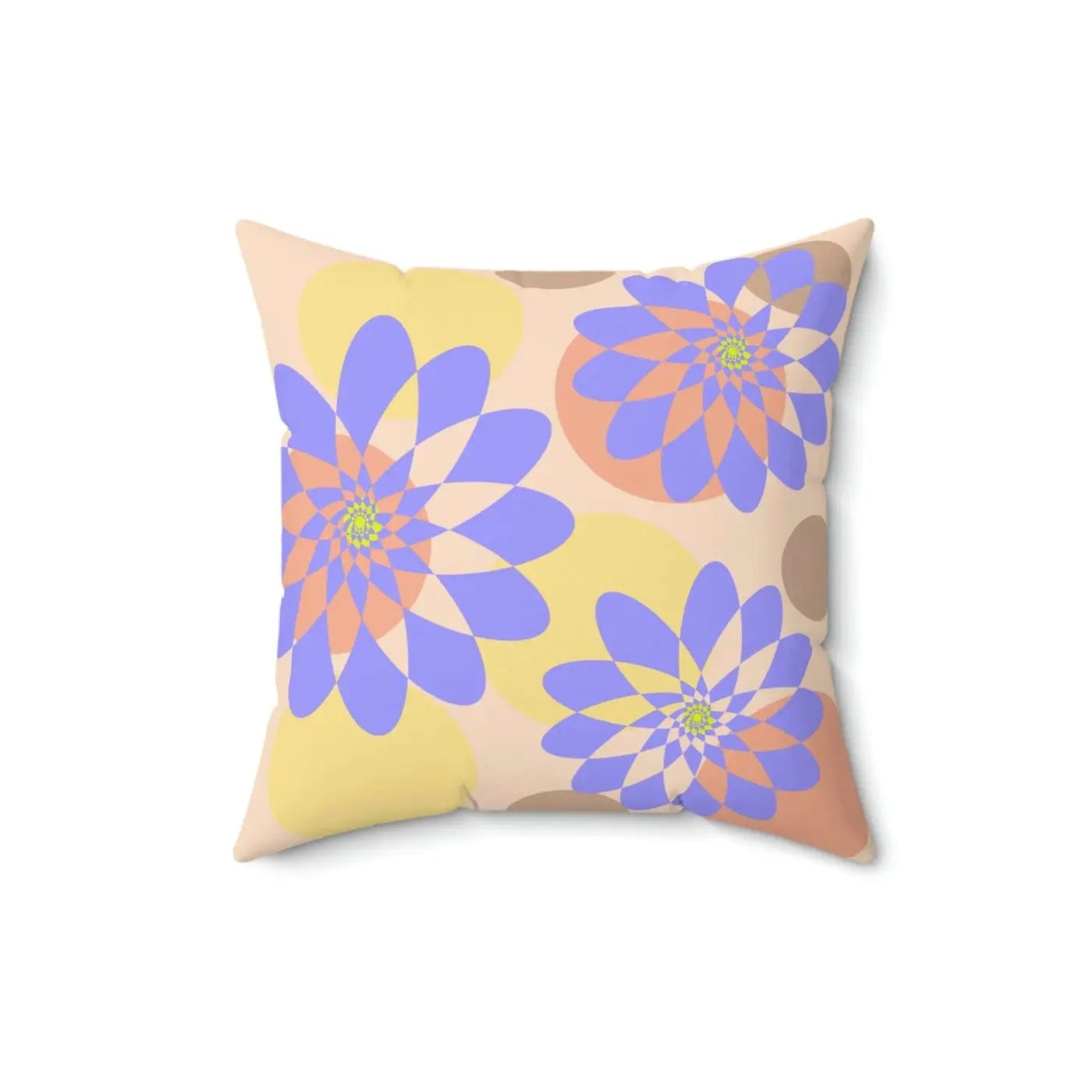Floral Polyester Square Pillow - Vibrant Garden Comfort - DipaliZ