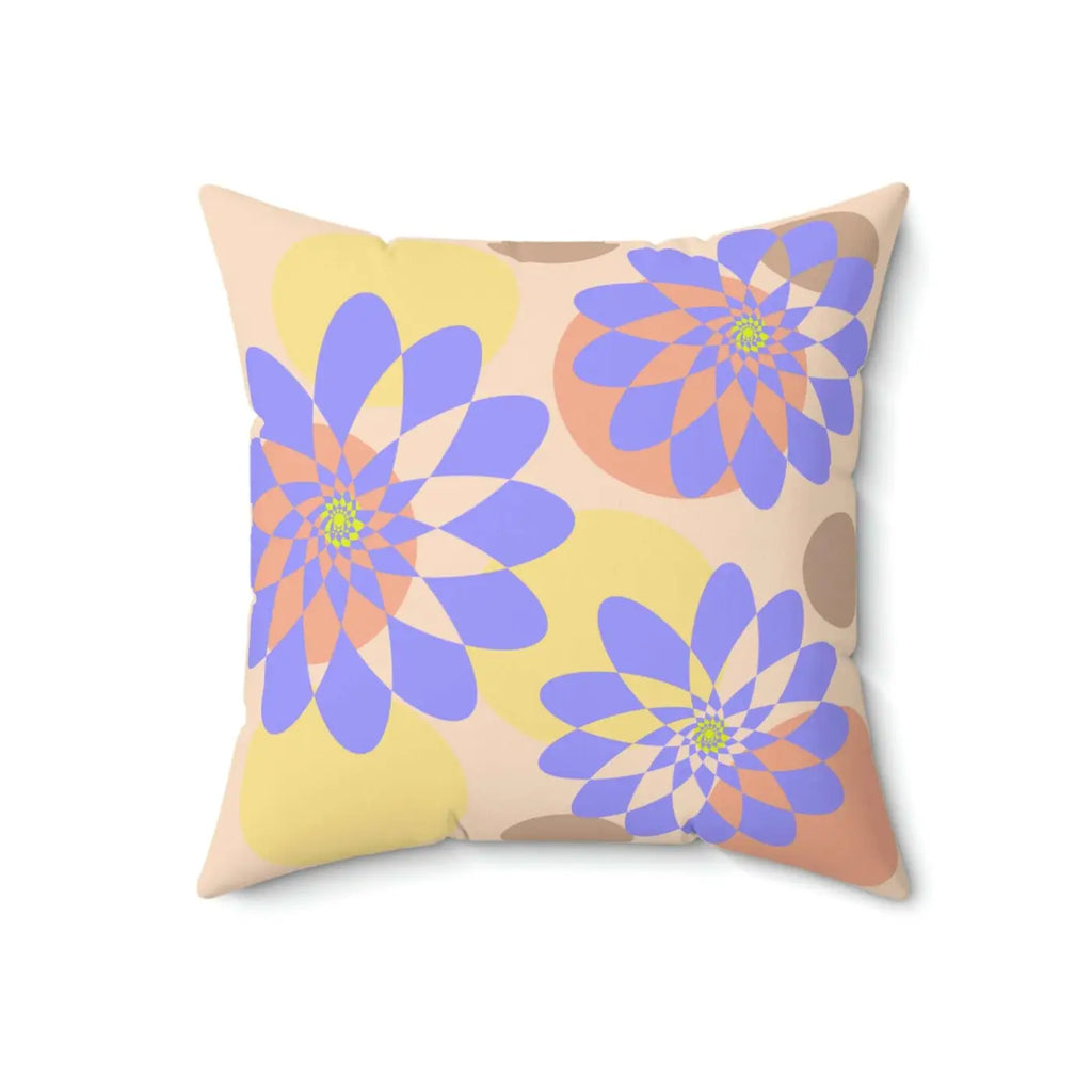 Floral Polyester Square Pillow - Vibrant Garden Comfort - DipaliZ