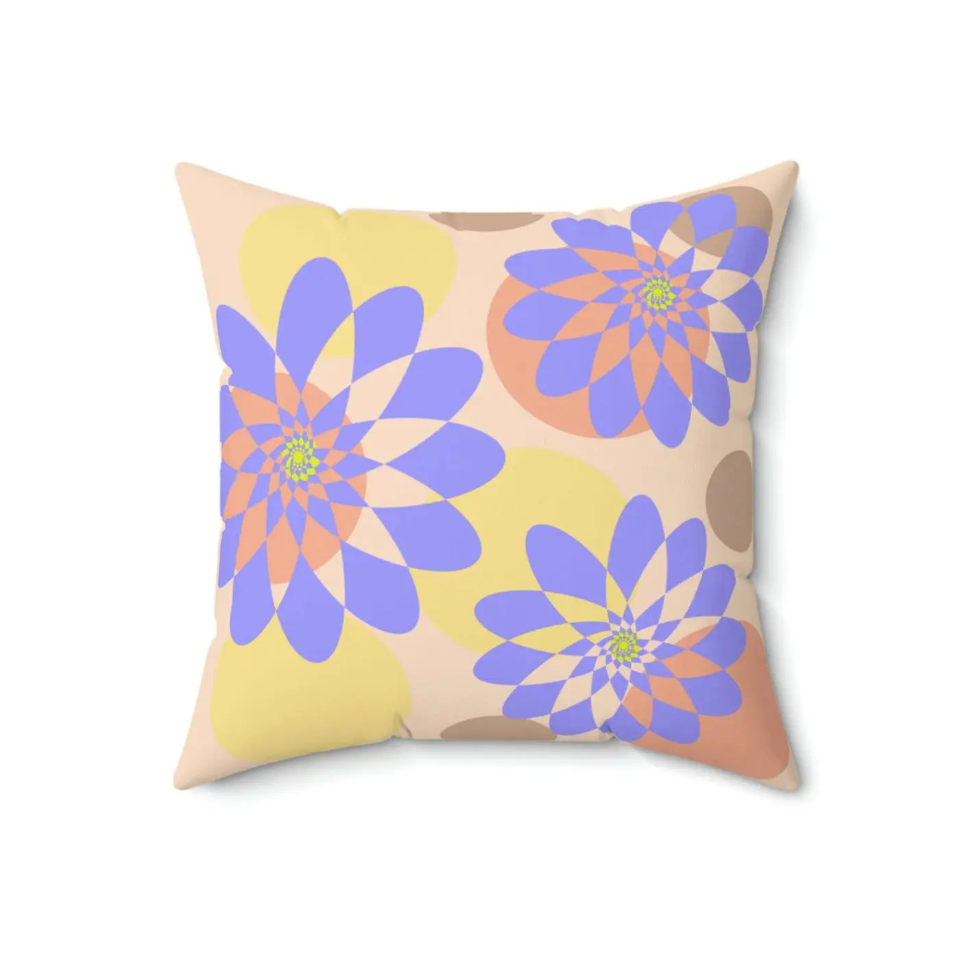 Floral Polyester Square Pillow - Vibrant Garden Comfort - DipaliZ