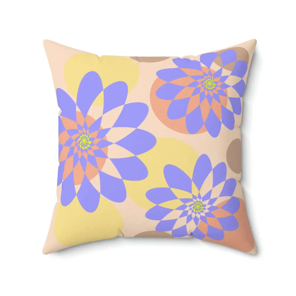 Floral Polyester Square Pillow - Vibrant Garden Comfort - DipaliZ