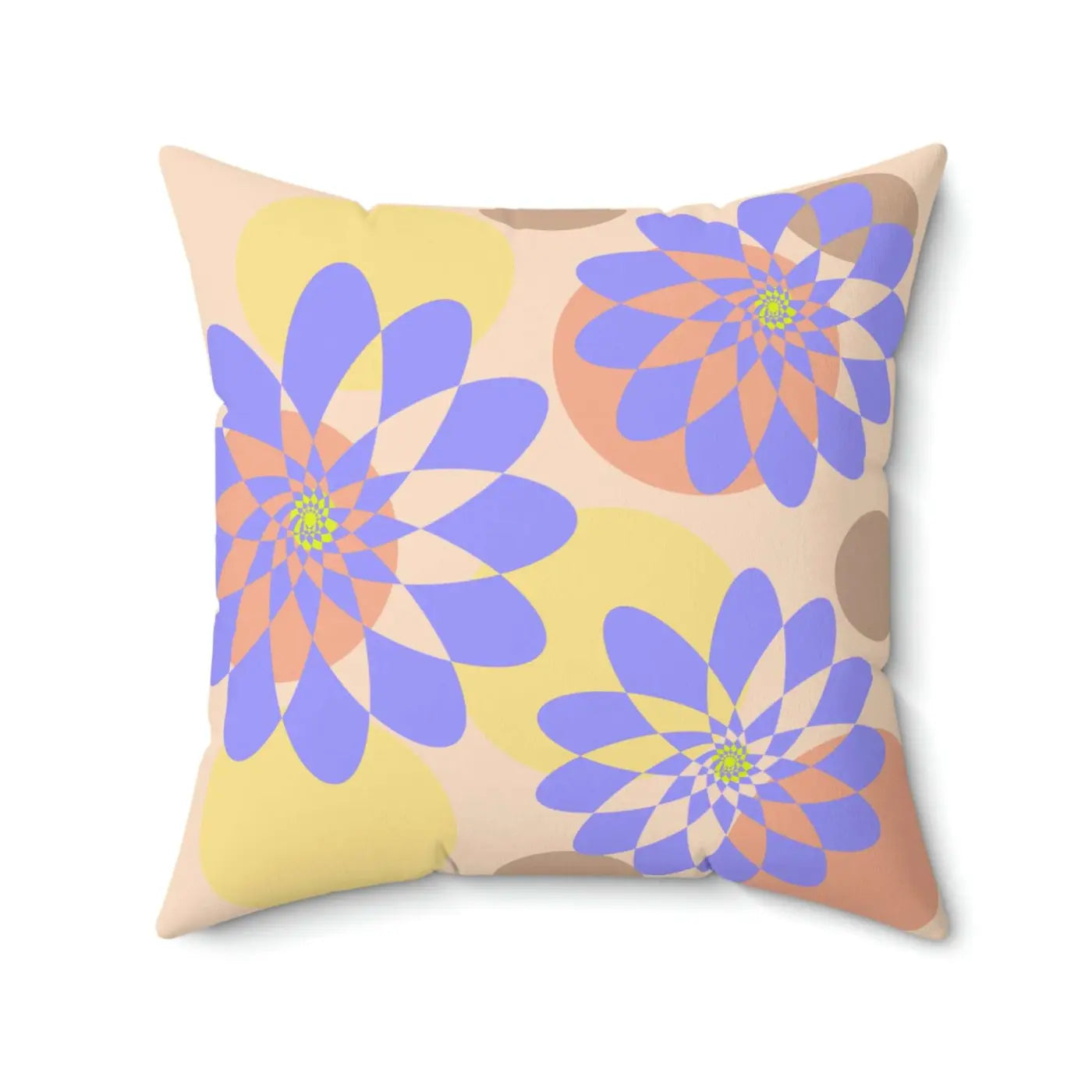 Floral Polyester Square Pillow - Vibrant Garden Comfort - DipaliZ