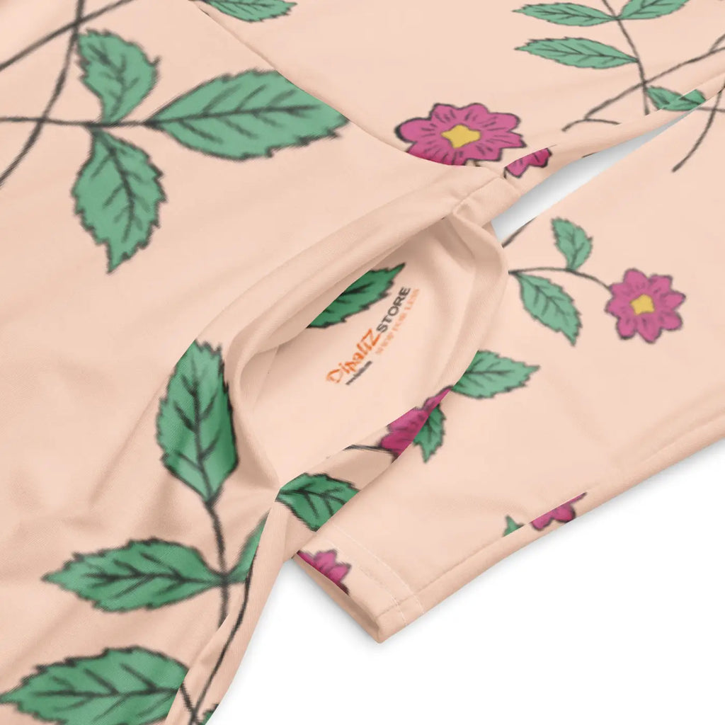 Floral Pink Long Sleeve Midi Dress - Feminine Charm - DipaliZ