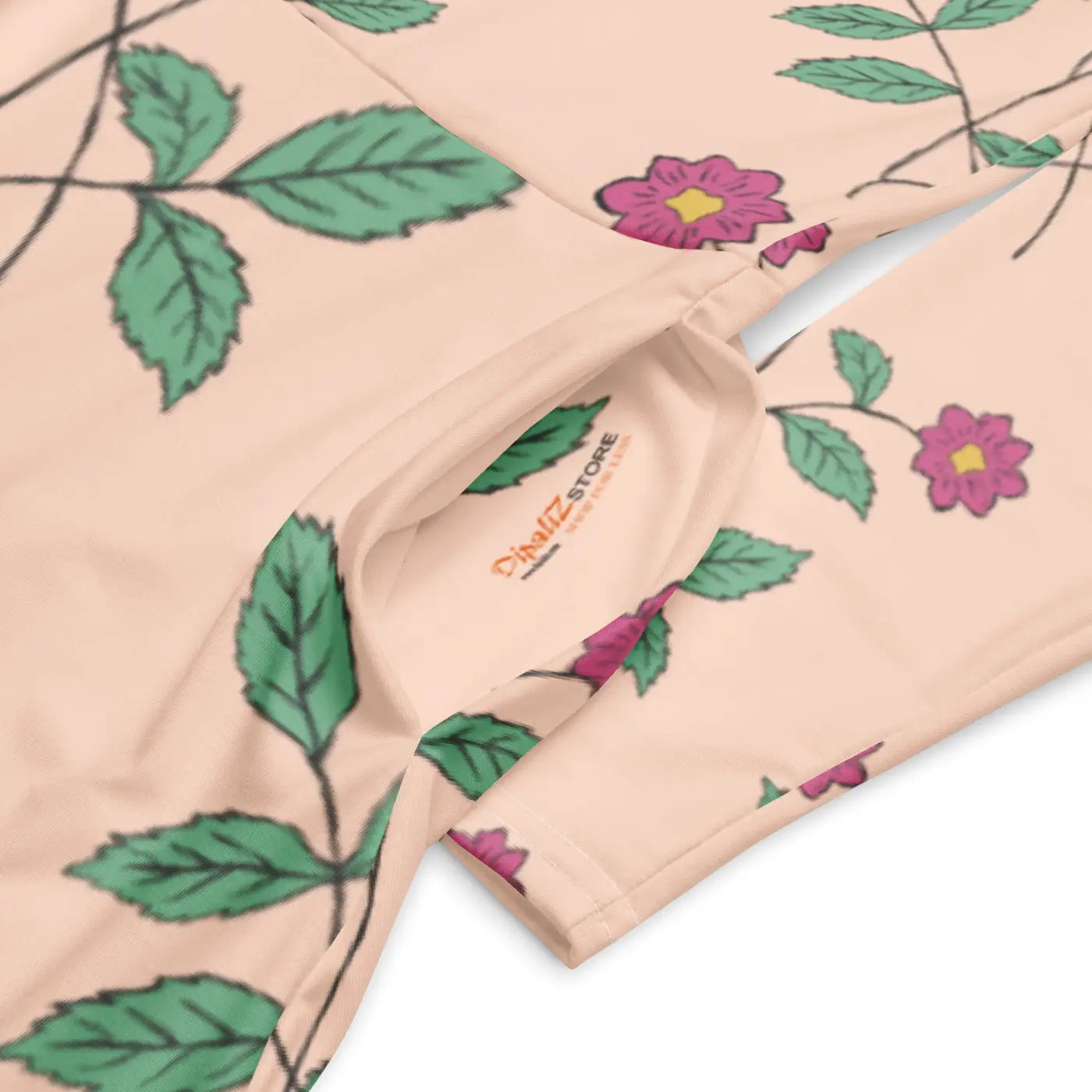 Floral Pink Long Sleeve Midi Dress - Feminine Charm - DipaliZ