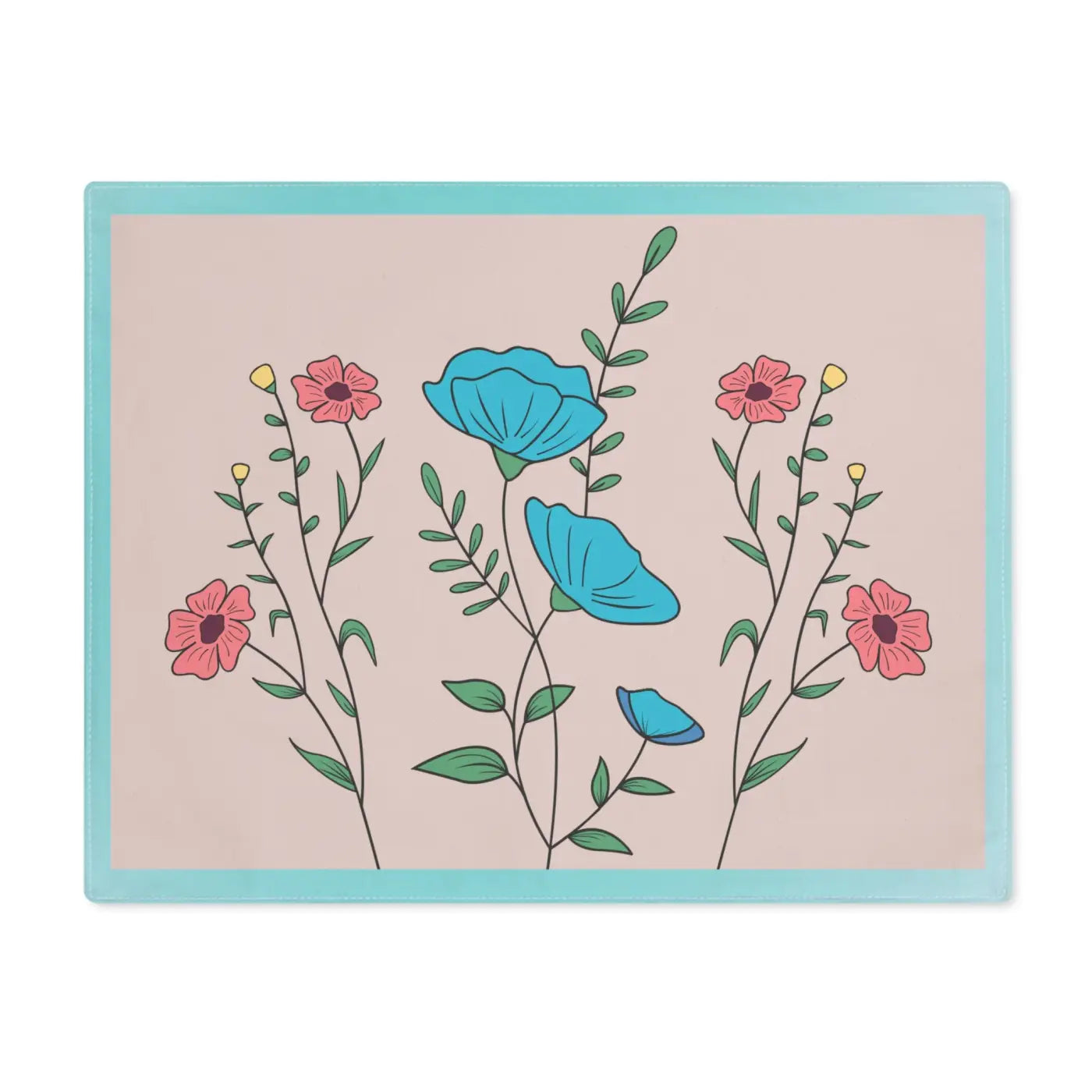 Pink Floral Placemats - Bold Dining Decor - DipaliZ
