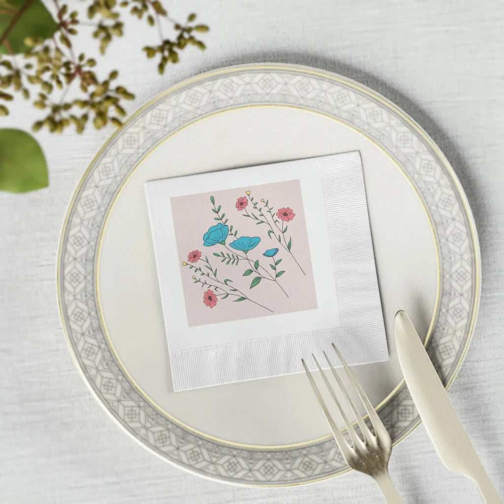 White Coined Napkins - Elegant Table Essentials - DipaliZ
