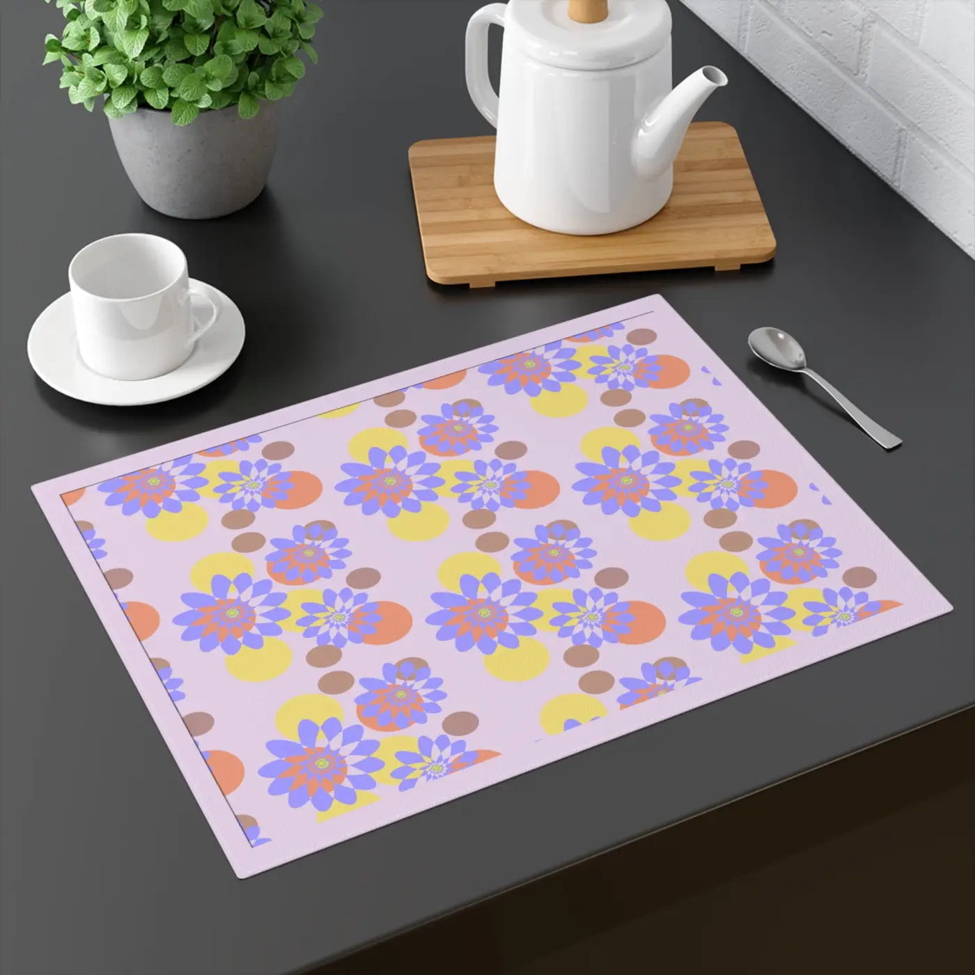 Floral Purple Placemat - Vibrant Dining Table Decor - DipaliZ