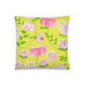 Floral Print Pillow - Yellow Throw Pillow for Home Decor - DipaliZ