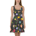 Floral Skater Dress - Mid Thigh Length Garden Party - DipaliZ