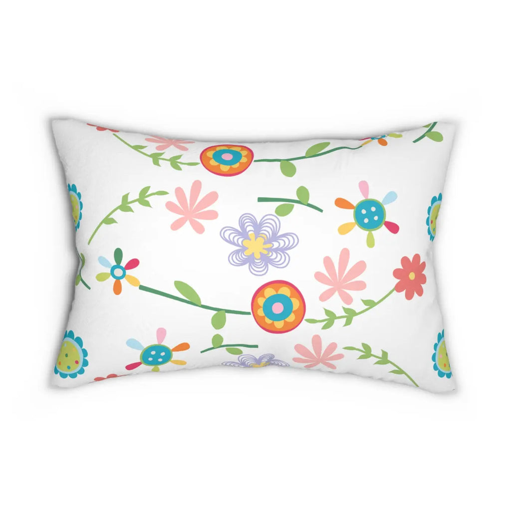 Floral Spun Polyester Lumbar Pillow - Home Decor - DipaliZ