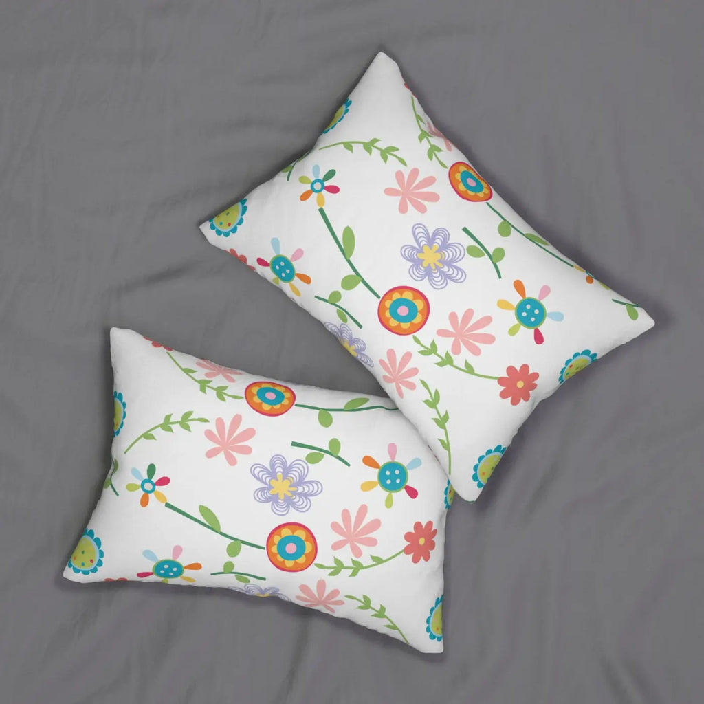 Floral Spun Polyester Lumbar Pillow - Home Decor - DipaliZ