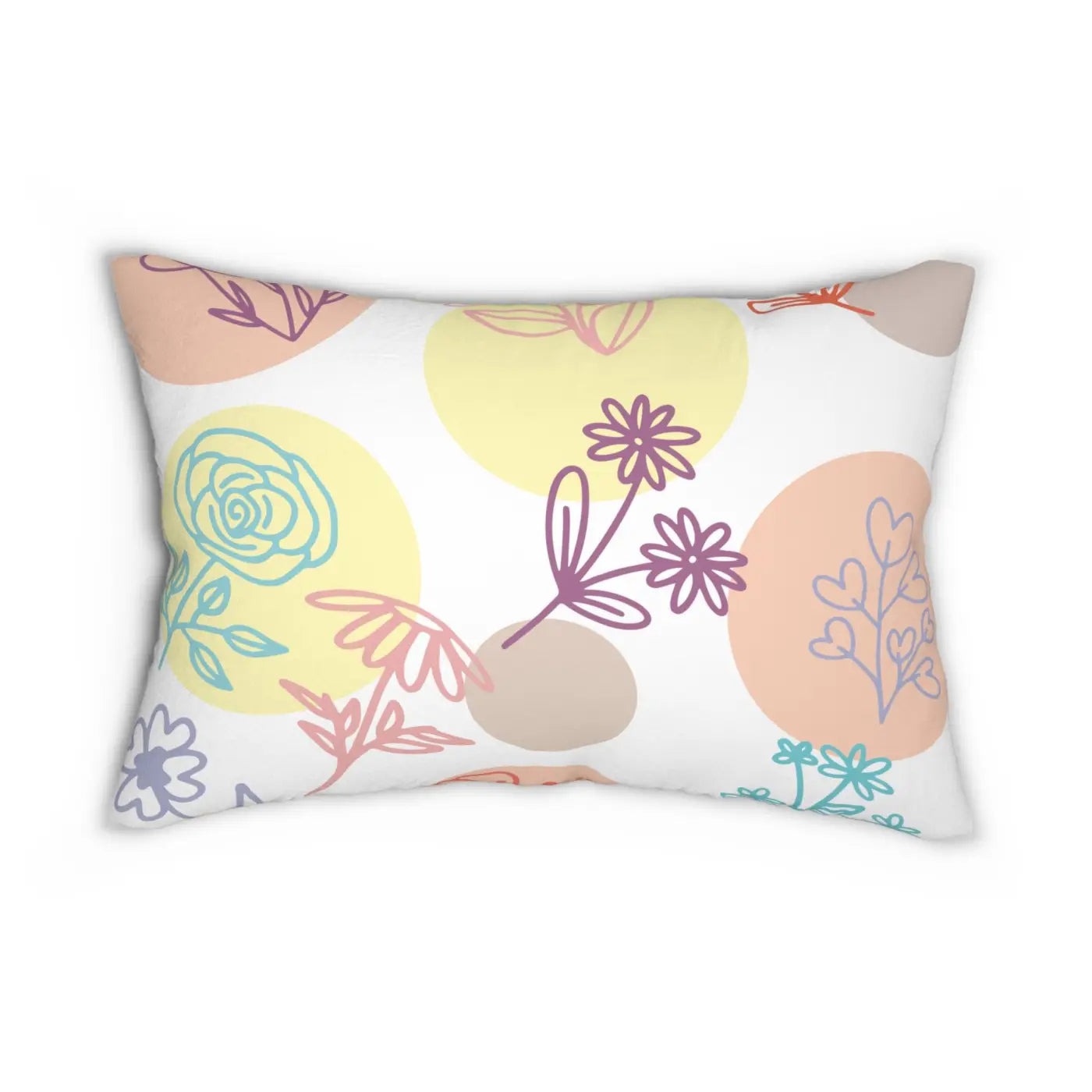 Floral Lumbar Pillow - Spun Polyester with Insert - DipaliZ