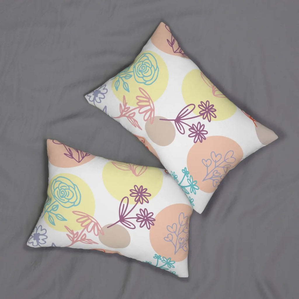 Floral Lumbar Pillow - Spun Polyester with Insert - DipaliZ
