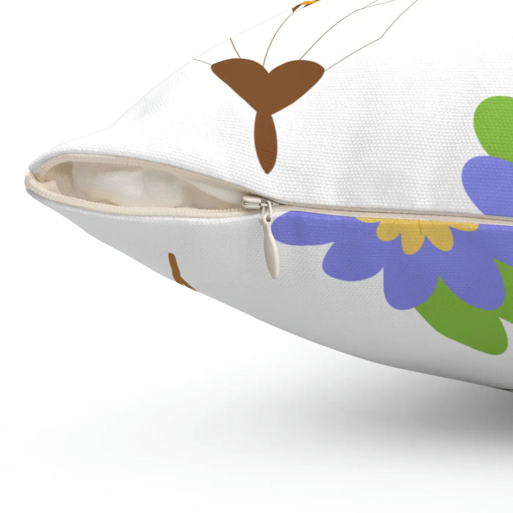 Floral Throw Pillow - Polyester Square Design - DipaliZ