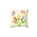 Vibrant Flower Bunch Square Throw Pillow - Polyester - DipaliZ
