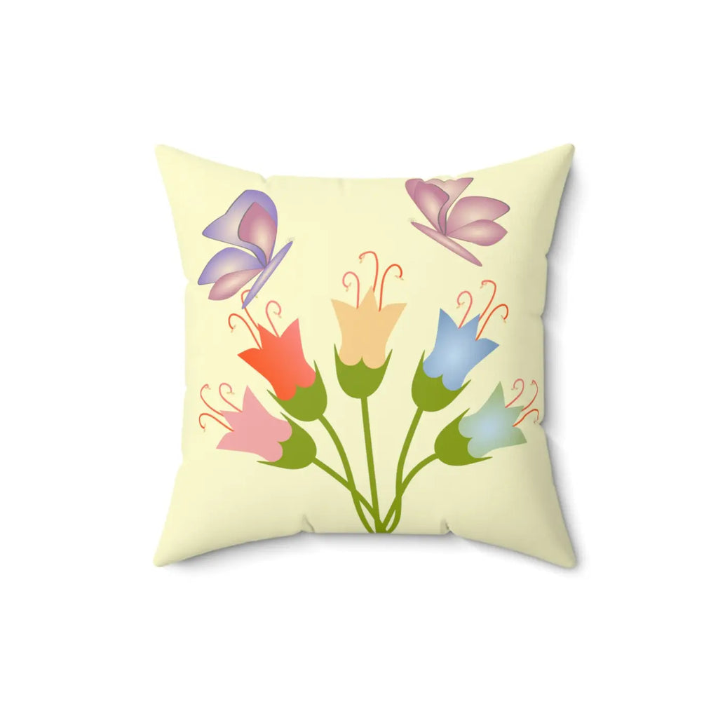 Vibrant Flower Bunch Square Throw Pillow - Polyester - DipaliZ