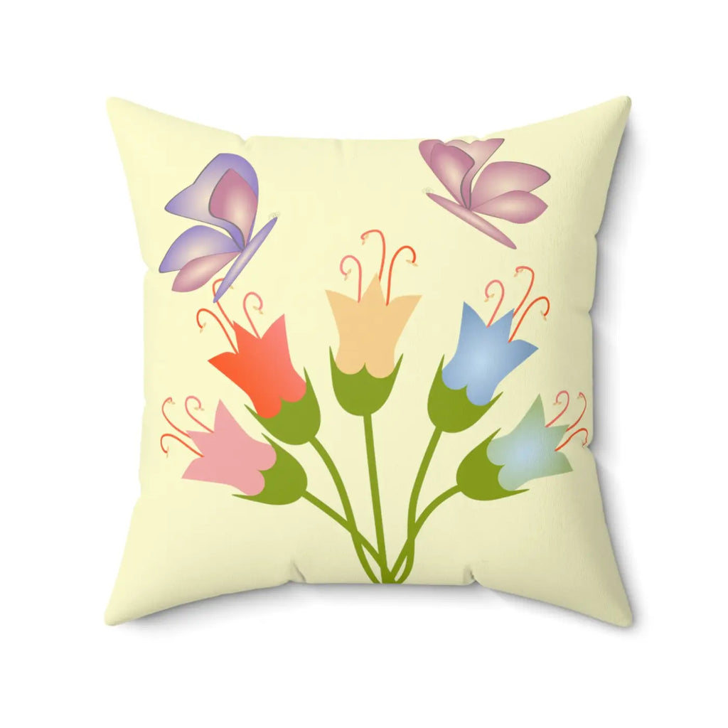 Vibrant Flower Bunch Square Throw Pillow - Polyester - DipaliZ