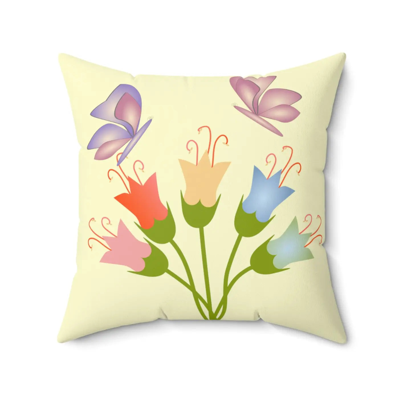 Vibrant Flower Bunch Square Throw Pillow - Polyester - DipaliZ