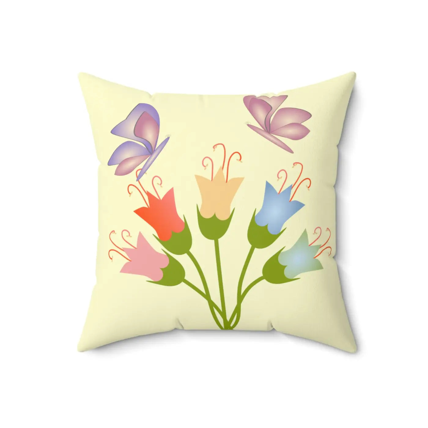 Vibrant Flower Bunch Square Throw Pillow - Polyester - DipaliZ