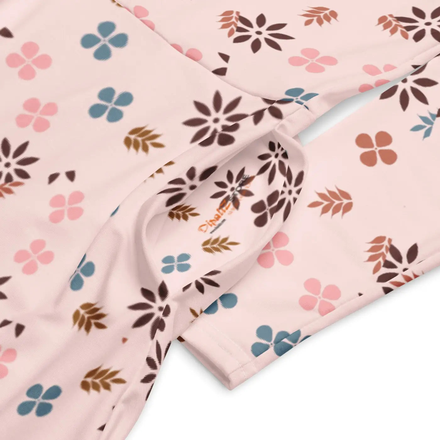 Floral Midi Dress - Pink Long Sleeves Statement Style - DipaliZ