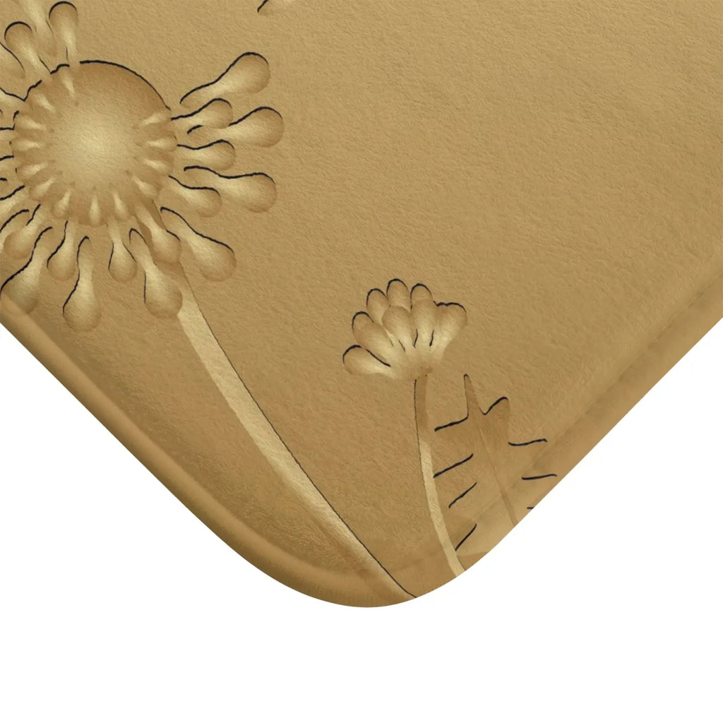Bath Mat - Golden Dandelions Anti-Slip Design - DipaliZ