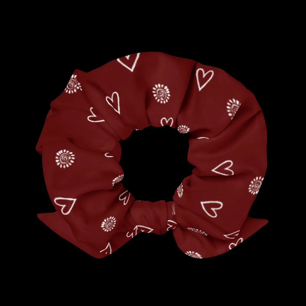 Maroon Recycled Scrunchie - Eco Friendly Hair Accessory - DipaliZ