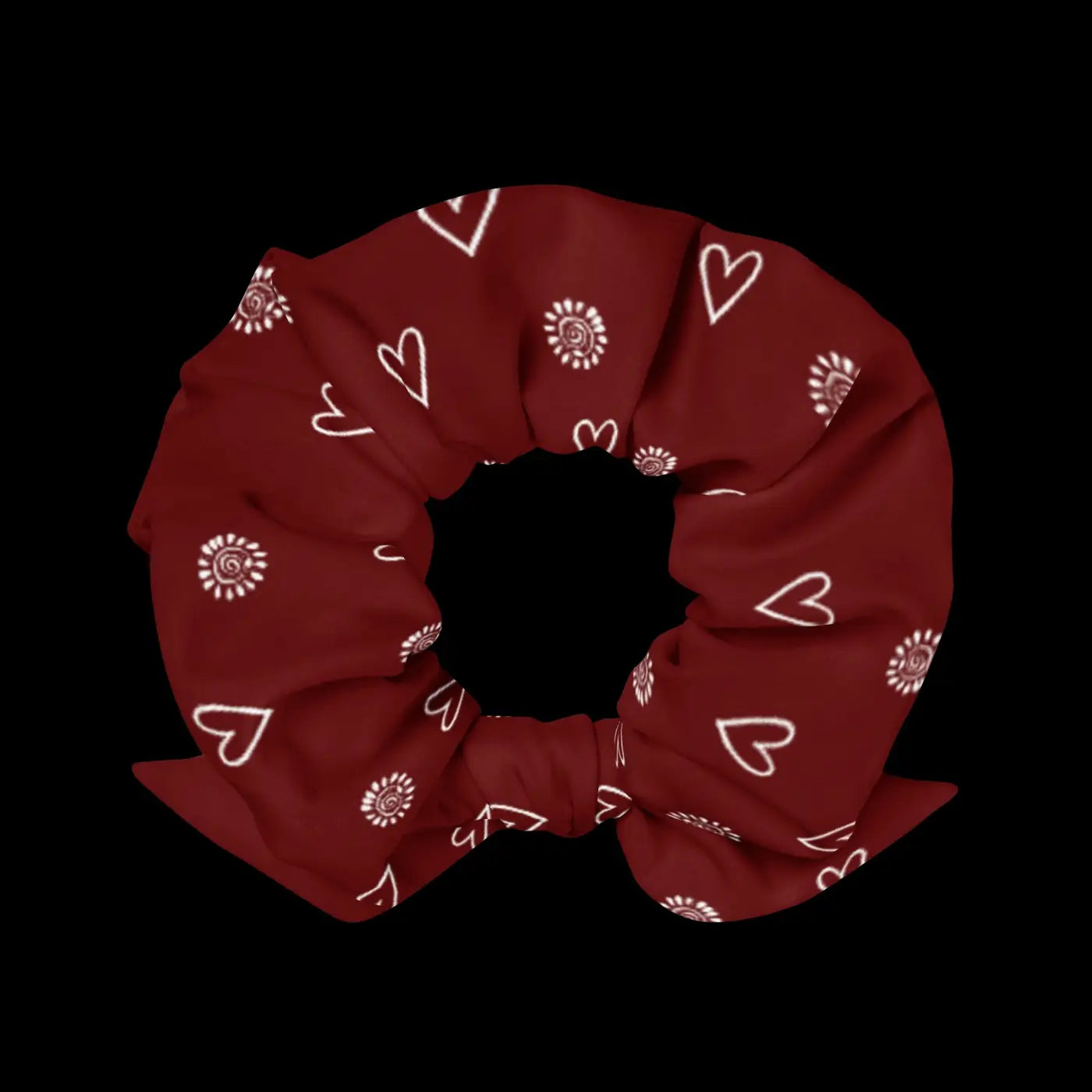 Maroon Recycled Scrunchie - Eco Friendly Hair Accessory - DipaliZ