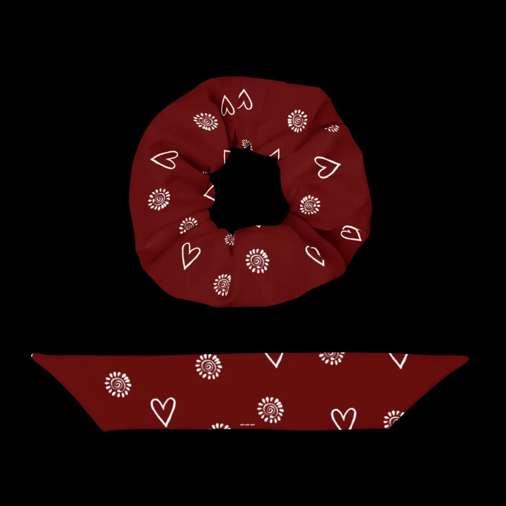 Maroon Recycled Scrunchie - Eco Friendly Hair Accessory - DipaliZ