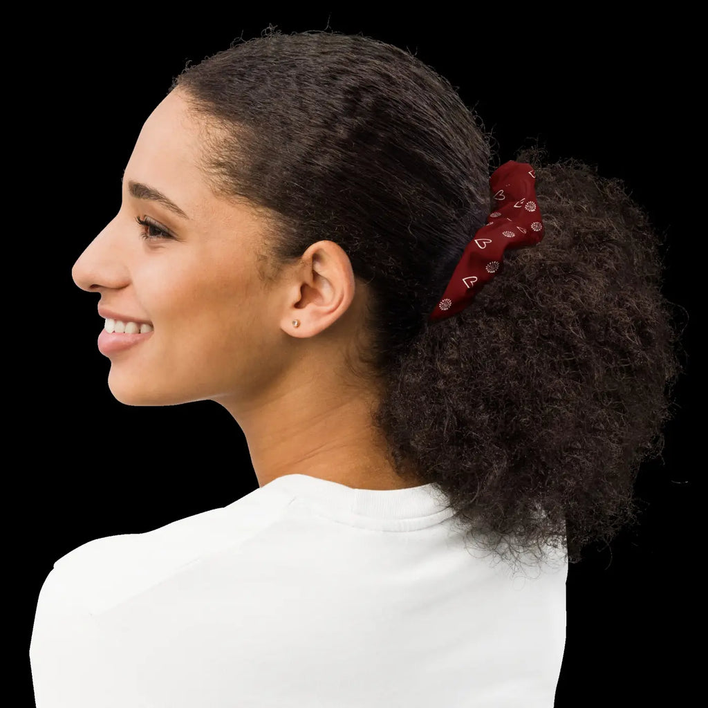 Maroon Recycled Scrunchie - Eco Friendly Hair Accessory - DipaliZ
