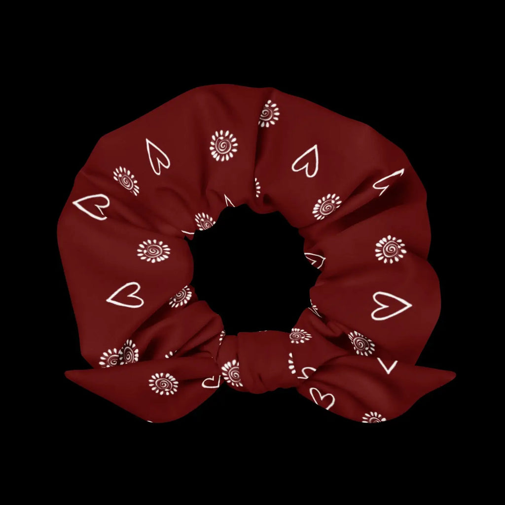 Maroon Recycled Scrunchie - Eco Friendly Hair Accessory - DipaliZ