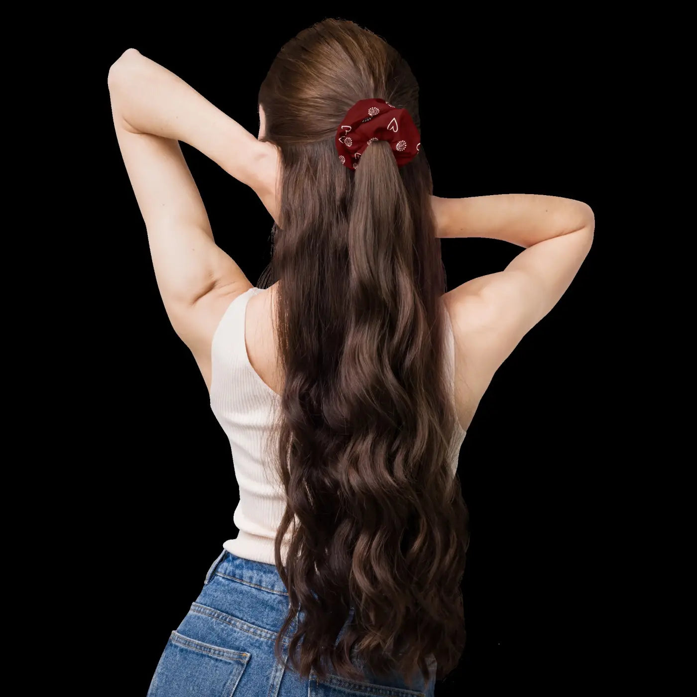 Maroon Recycled Scrunchie - Eco Friendly Hair Accessory - DipaliZ