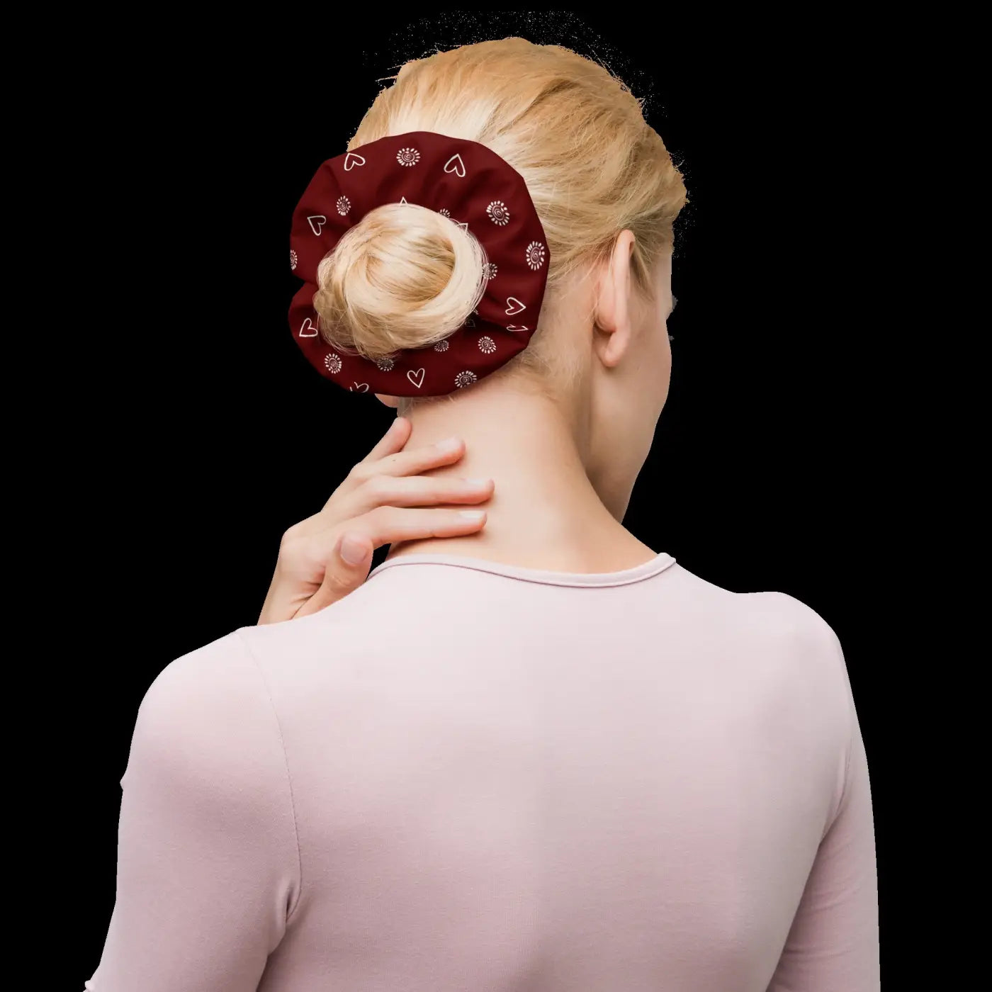 Maroon Recycled Scrunchie - Eco Friendly Hair Accessory - DipaliZ