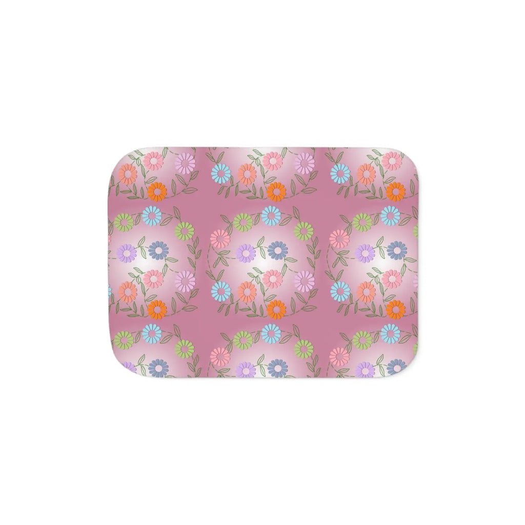 Floral Sherpa Blanket - Cozy Plush Throw in Two Colors - DipaliZ