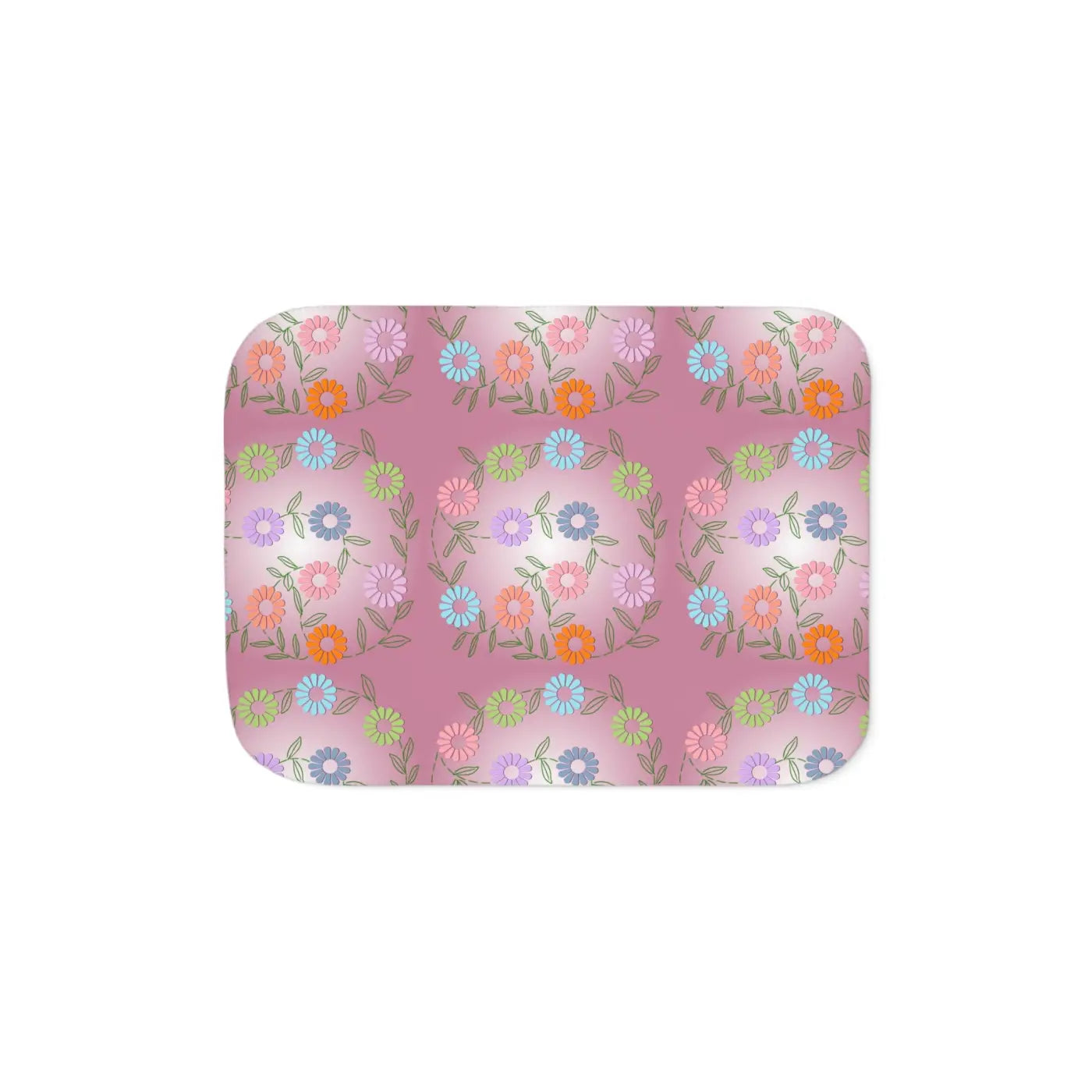 Floral Sherpa Blanket - Cozy Plush Throw in Two Colors - DipaliZ