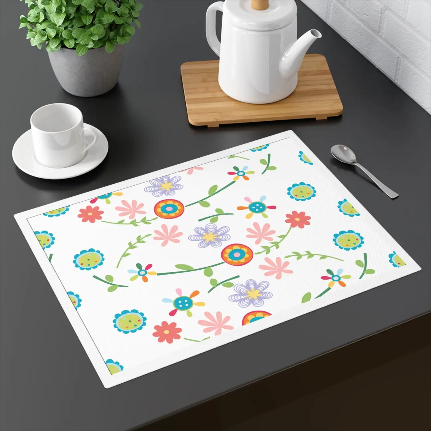 Flowers Placemat - Eco-Friendly Gifts for Vibrant Dining - DipaliZ