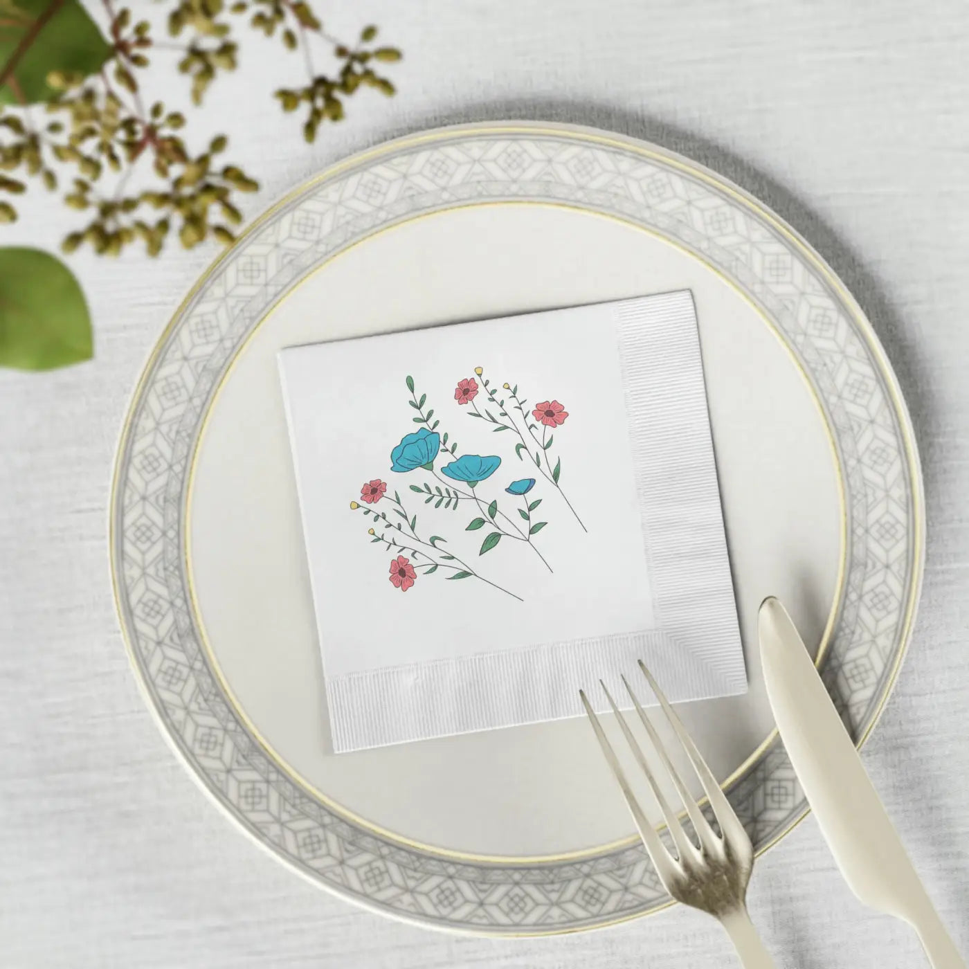 White Coined Napkins - Elegant Party Essentials - DipaliZ