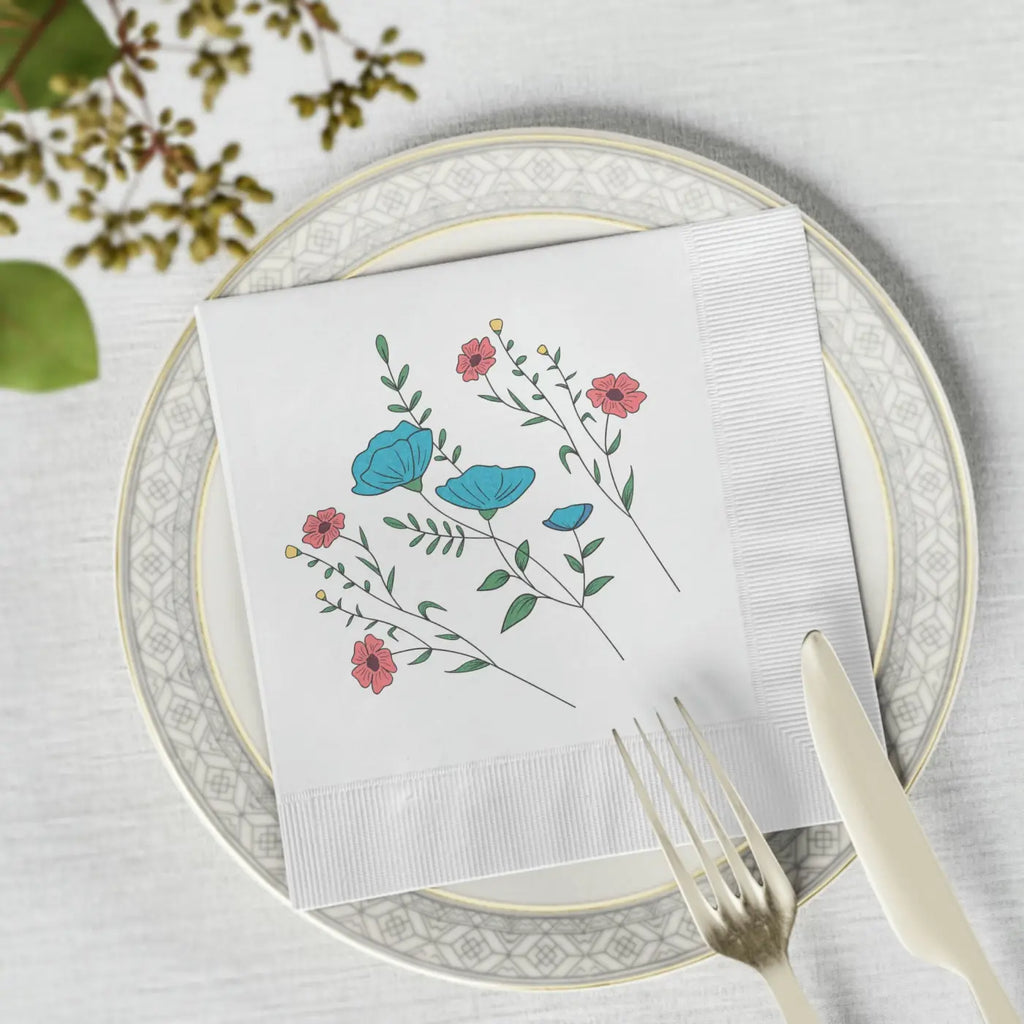 White Coined Napkins - Elegant Party Essentials - DipaliZ