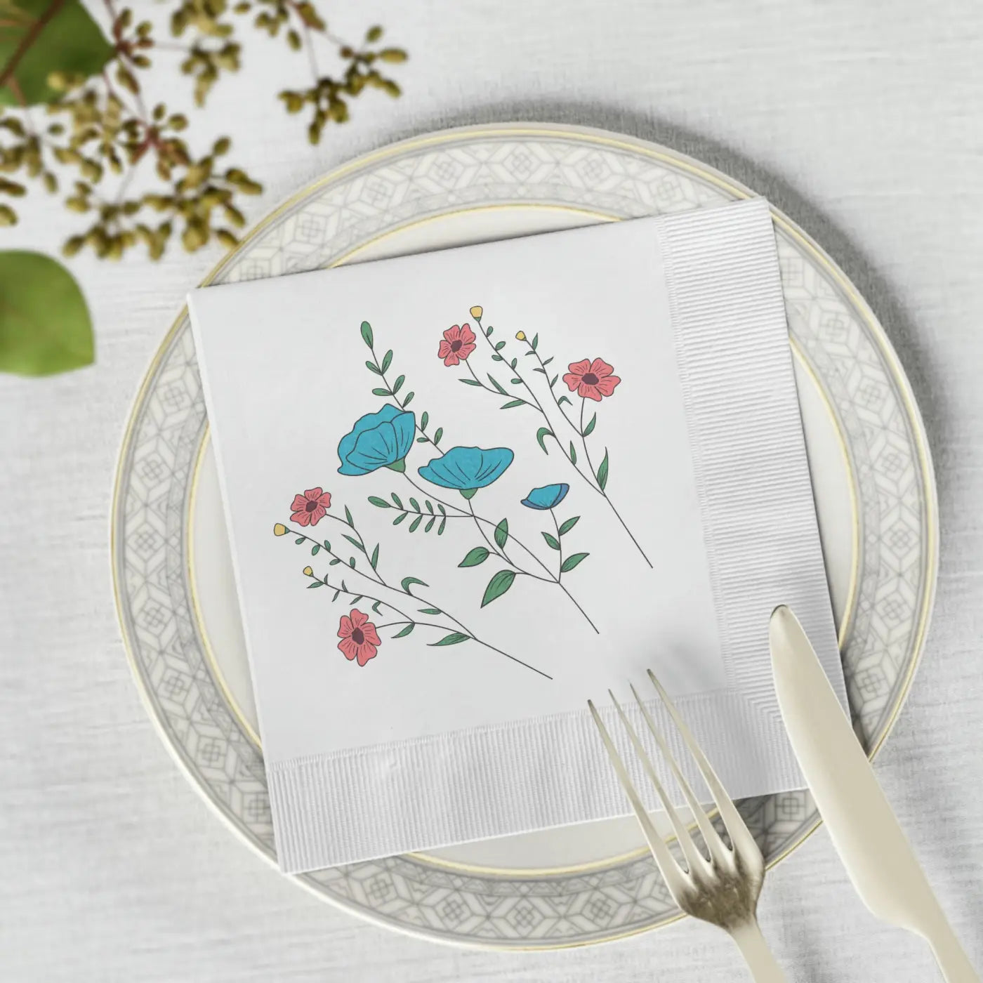 White Coined Napkins - Elegant Party Essentials - DipaliZ