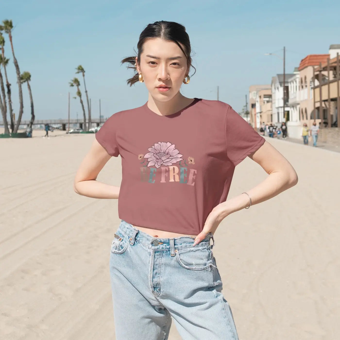 Flowy Cropped Tee - Chic Comfort for Women - DipaliZ
