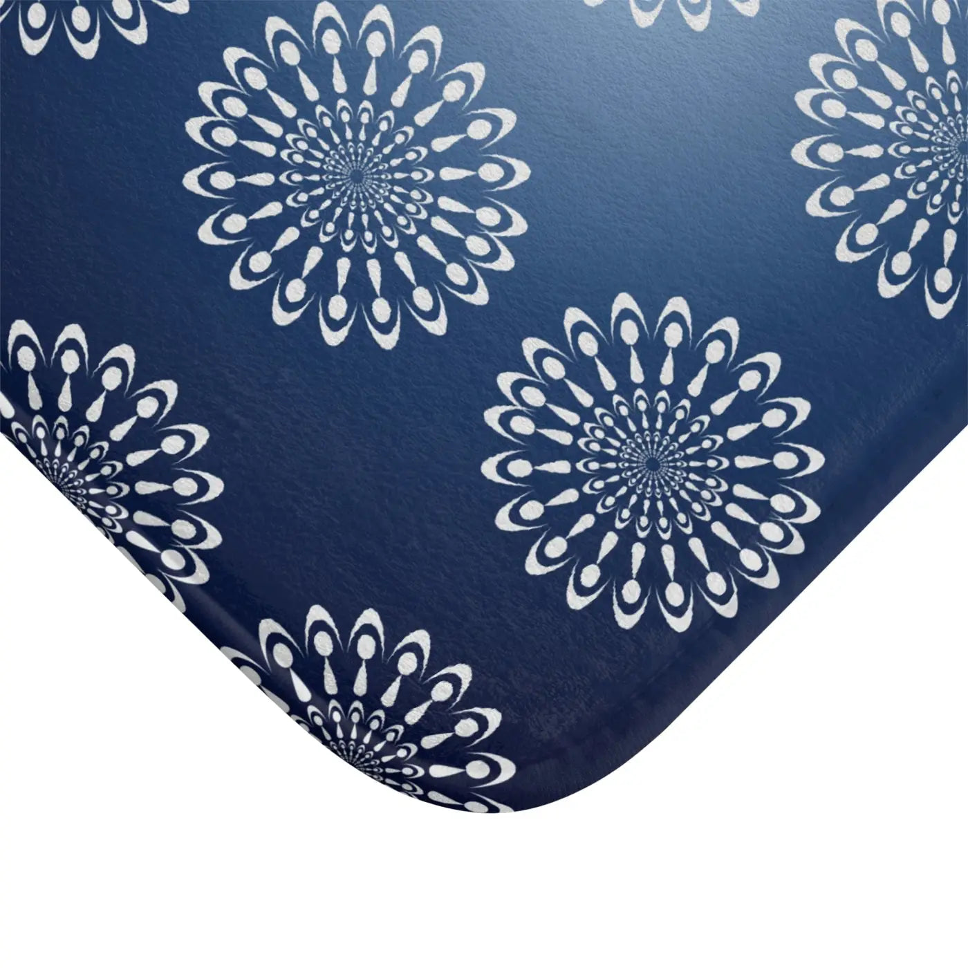 Bold Geometric Pattern Bath Mat - Navy Blue Design - DipaliZ