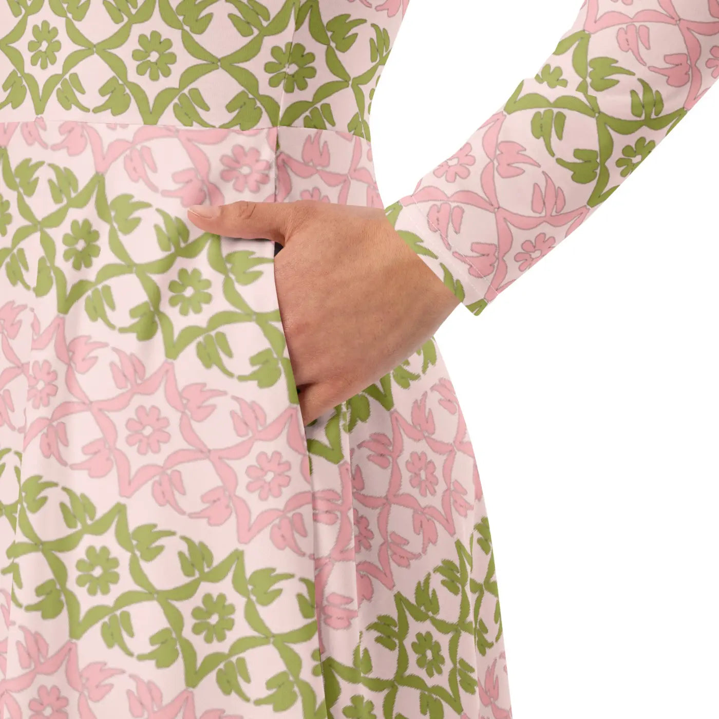 Long Sleeve Midi Dress - Playful and Sophisticated - DipaliZ