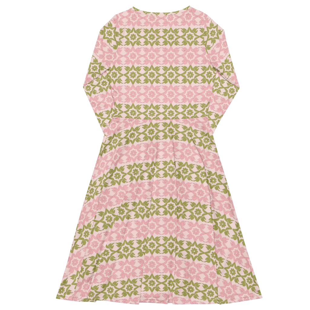 Long Sleeve Midi Dress - Playful and Sophisticated - DipaliZ