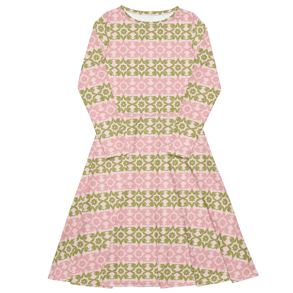 Long Sleeve Midi Dress - Playful and Sophisticated - DipaliZ