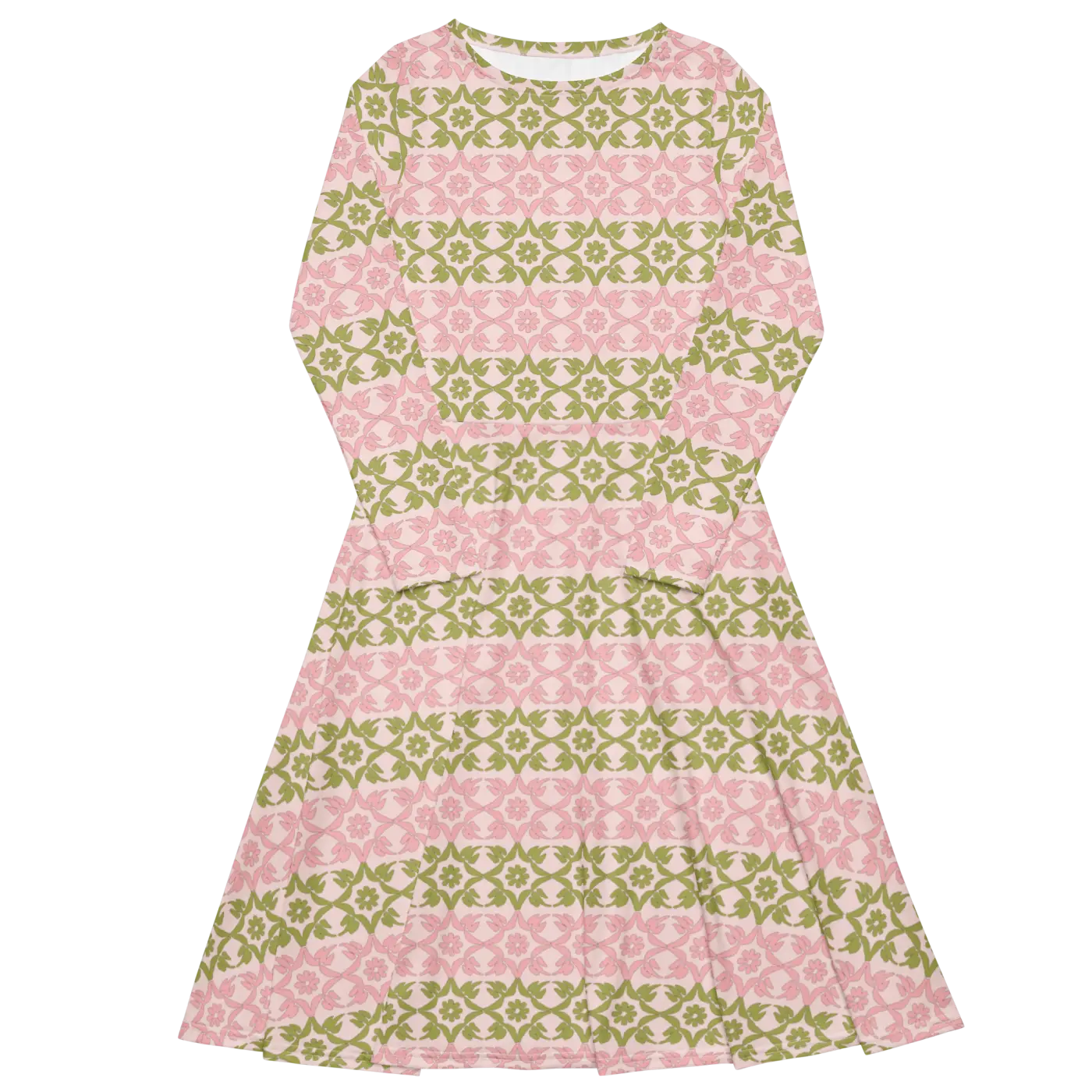 Long Sleeve Midi Dress - Playful and Sophisticated - DipaliZ