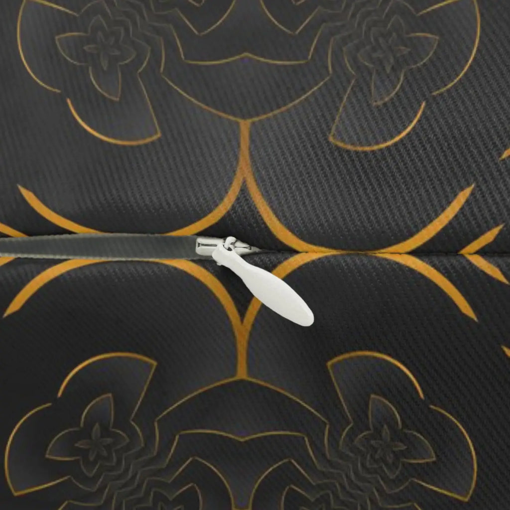 Luxurious Spun Polyester Lumbar Pillow - Gold Abstract - DipaliZ