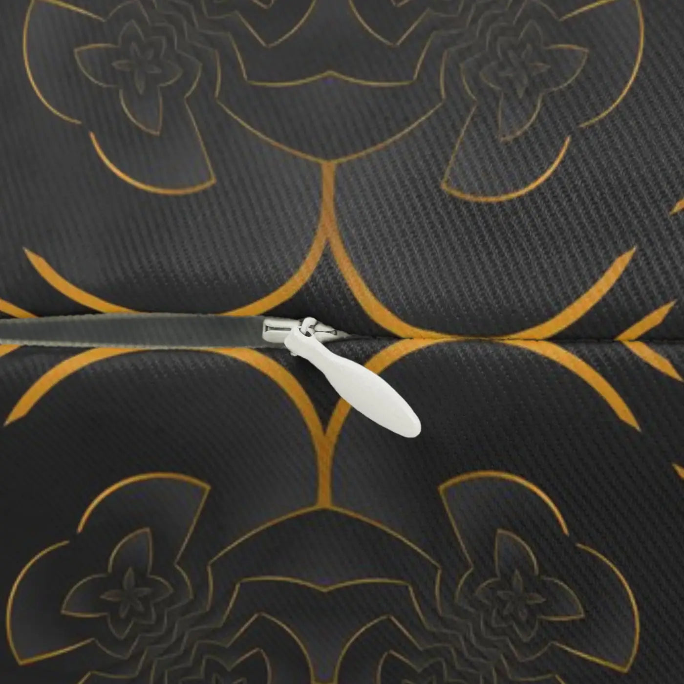Luxurious Spun Polyester Lumbar Pillow - Gold Abstract - DipaliZ