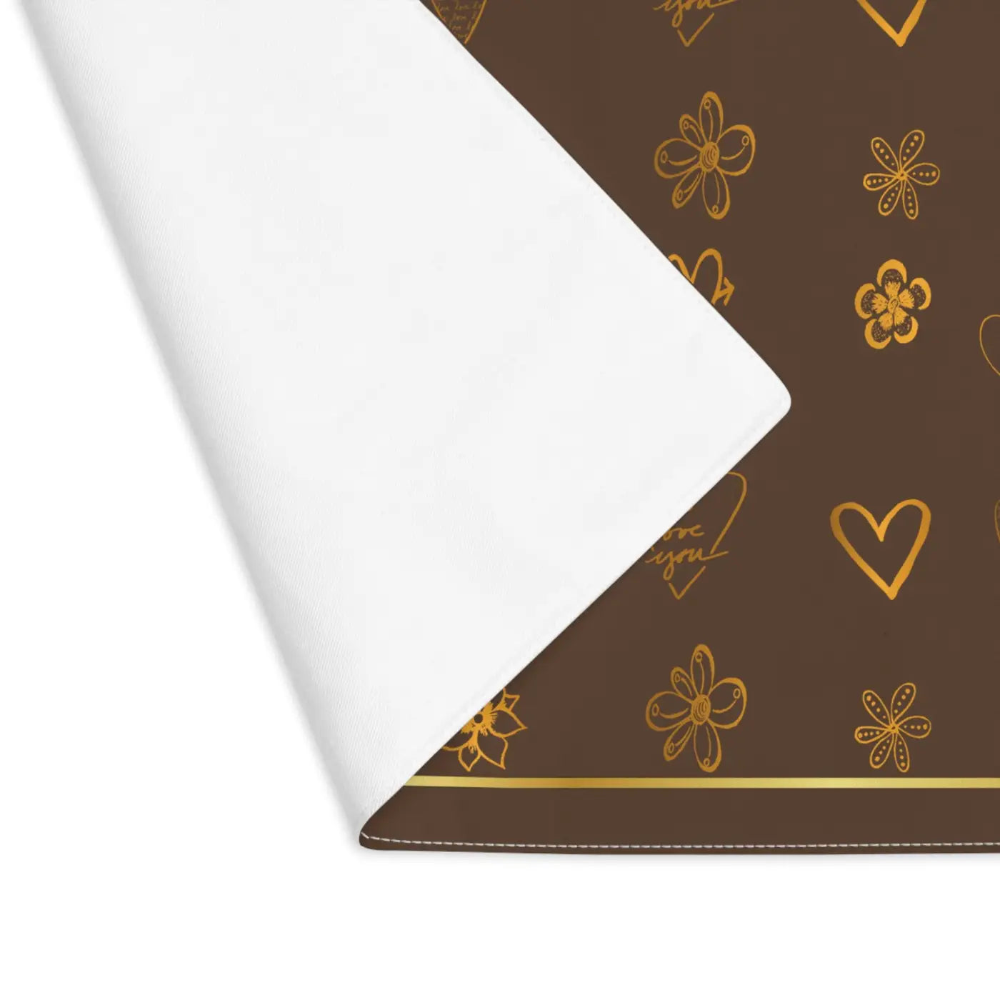 Gold Leaves Cotton Placemat - Elegant Dining Table Decor - DipaliZ